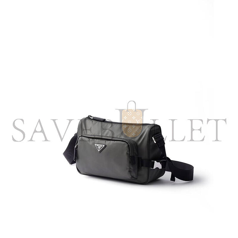 PRADA MEDIUM RE-NYLON AND SAFFIANO LEATHER SHOULDER BAG 2VH192 (28*17.5*10cm)